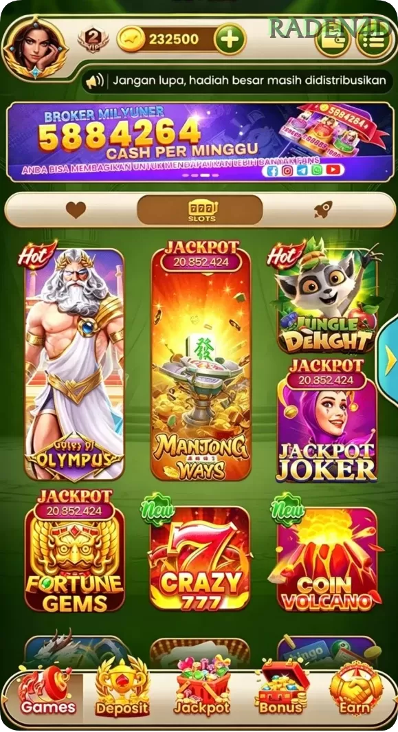 Cuplikan layar OLXTOTO — menu navigasi